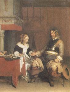 Gerard Ter Borch The Military Admirer (mk05) Norge oil painting art